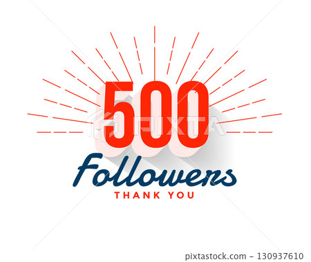 thank you 500 followers social media network background 130937610