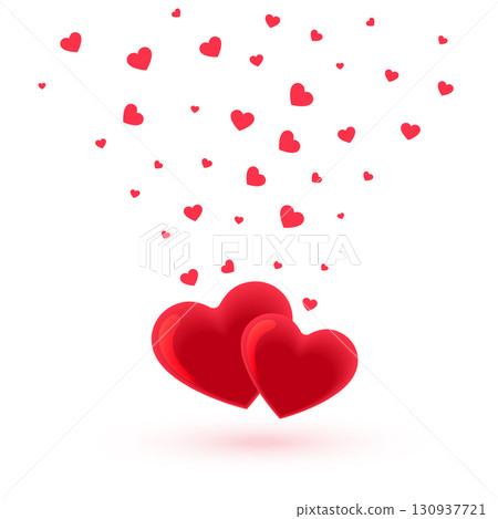 happy valentines day greetings card with flying love hearts happy valentines day greetings card with flying love hearts 130937721