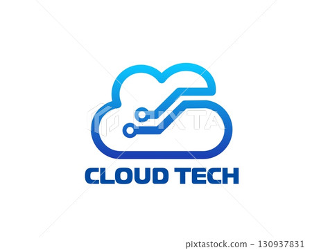 Cloud technology icon for internet data storage digital tech, vector emblem. Cloud app icon of circuit board for digital company or information storage, web online access and data backup program Cloud technology icon for internet data storage digital tech, vector emblem. Cloud app icon of circuit board for digital company or information storage, web online access and data backup program 130937831