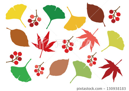秋葉,秋葉,植物插圖,向量圖 秋葉,秋葉,植物插圖,向量圖 130938183