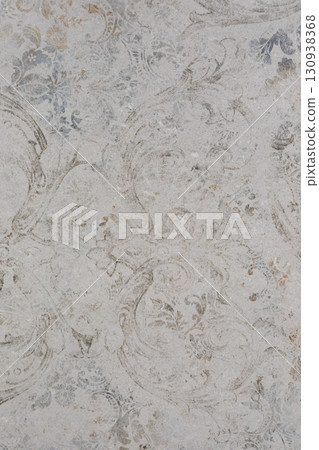 Decorative grey and white pattern on smooth surface highlighting intricate designs and textures 130938368
