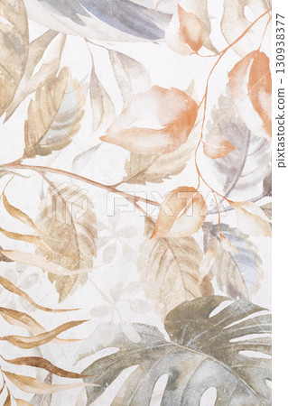 Elegant leaf patterns create a calming atmosphere in a light and airy space 130938377