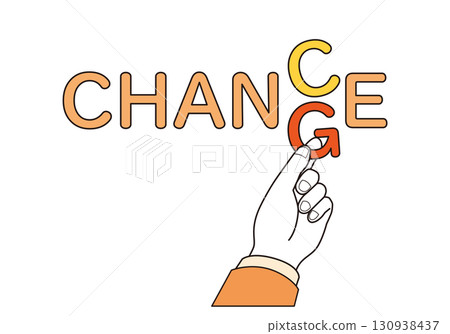 Chance and change lettering illustration 130938437