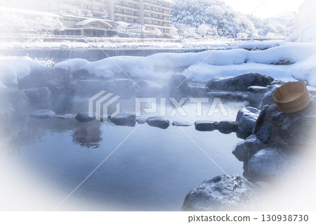 三朝溫泉的雪景 三朝溫泉的雪景 130938730