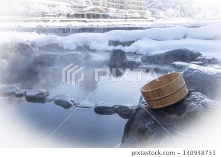 三朝溫泉的雪景 三朝溫泉的雪景 130938731