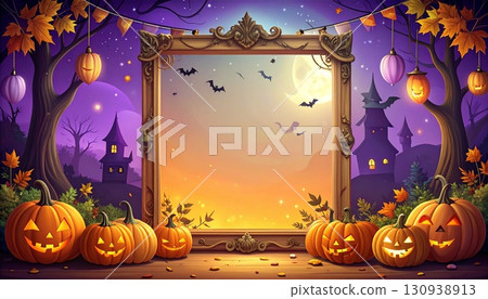 Halloween-inspired background with frame Halloween-inspired background with frame 130938913