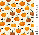 Pumpkin and bat pattern background material 130939322