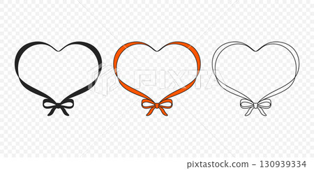 Heart Ribbon Frame Set, Vector Illustration. Decorative Bow Heart Shape. Romantic Ribbon Heart Outline. Valentine Love Symbol, Gift Decoration Element. Wedding Anniversary Holiday Design Heart Ribbon Frame Set, Vector Illustration. Decorative Bow Heart Shape. Romantic Ribbon Heart Outline. Valentine Love Symbol, Gift Decoration Element. Wedding Anniversary Holiday Design 130939334