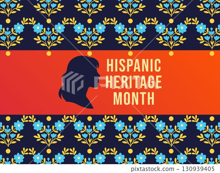 Hispanic heritage month background with woman silhouette Hispanic heritage month background with woman silhouette 130939405