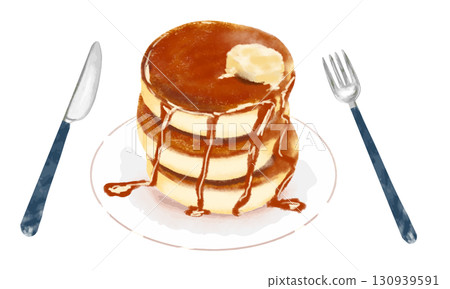 用水彩畫的煎餅 用水彩畫的煎餅 130939591