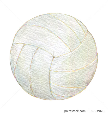 水彩插畫、手繪插畫、模擬插畫、排球 130939610
