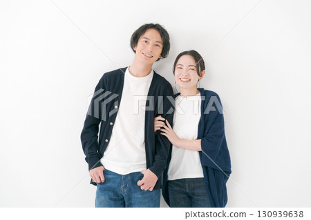 Male and female couple standing side by side 130939638
