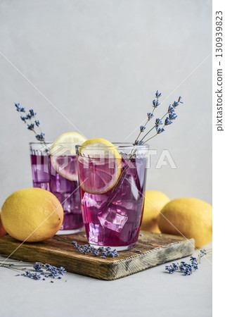 Summer lemonade with lavender Summer lemonade with lavender 130939823