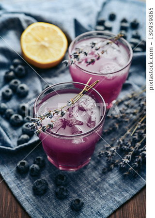 Summer lemonade with lavender Summer lemonade with lavender 130939865