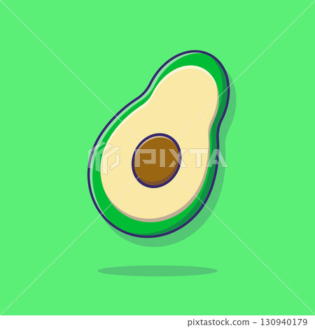 Illustration vector graphic cartoon character of cute Avocado. Suitable for food Illustration vector graphic cartoon character of cute Avocado. Suitable for food 130940179