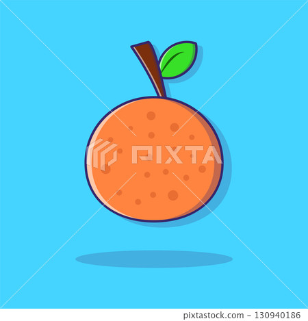 Fresh orange fruit on vibrant blue background ideal for summerthemed designs, healthy eating concepts, and colorful food product advertisements. 130940186