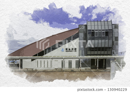 Watercolor style, Higashi-Kanazawa Station, East Exit, Kanazawa City, Ishikawa Prefecture 130940229