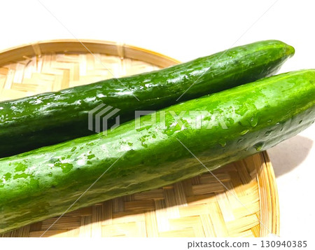 7 fresh cucumbers that have grown thick and long 7 fresh cucumbers that have grown thick and long 130940385