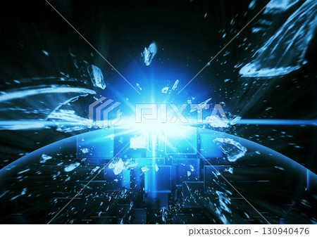 Abstract blue splash 3d illustration Abstract blue splash 3d illustration 130940476