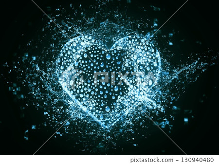 Abstract blue splash 3d illustration 130940480