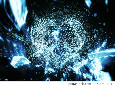 Abstract blue splash 3d illustration 130940484