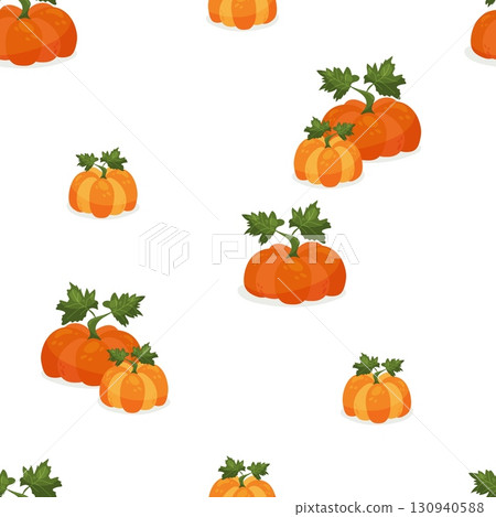 Seamless pattern with orange pumpkins Seamless pattern with orange pumpkins 130940588