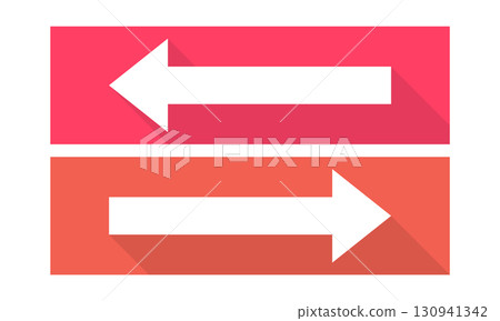 Contrasting arrows pointing in opposite directions.Horizontal swap glyph icon. Horizontal flip. Contrasting arrows pointing in opposite directions.Horizontal swap glyph icon. Horizontal flip. 130941342