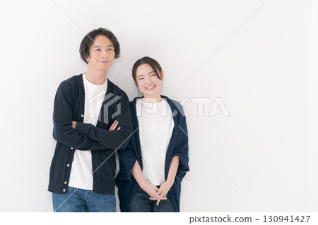 Male and female couple standing side by side 130941427