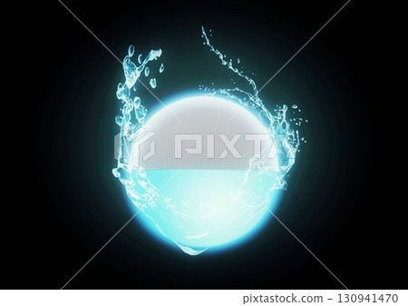 藍色氣泡和飛濺的 3d 插圖 藍色氣泡和飛濺的 3d 插圖 130941470