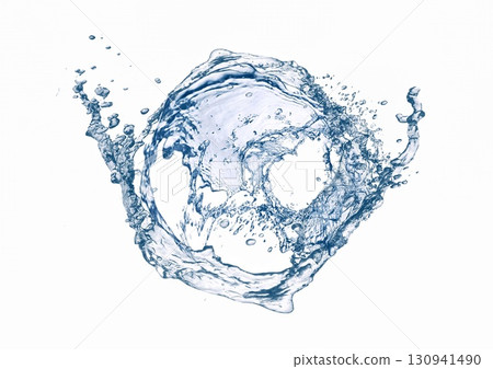 抽象圓形水花的 3d 插圖 130941490