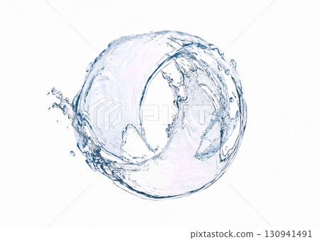 抽象圓形水花的 3d 插圖 抽象圓形水花的 3d 插圖 130941491