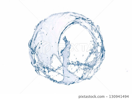 3d illustration of abstract round water splash 130941494