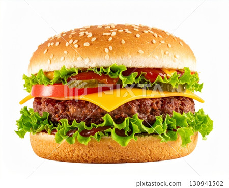 Cheeseburger isolated on background Cheeseburger isolated on background 130941502