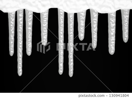 Abstract icicles hanging down on black background 3d illustration Abstract icicles hanging down on black background 3d illustration 130941804