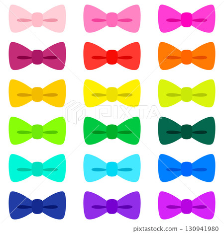 可愛的絲帶系列，領結風格，18 種彩色套裝 130941980