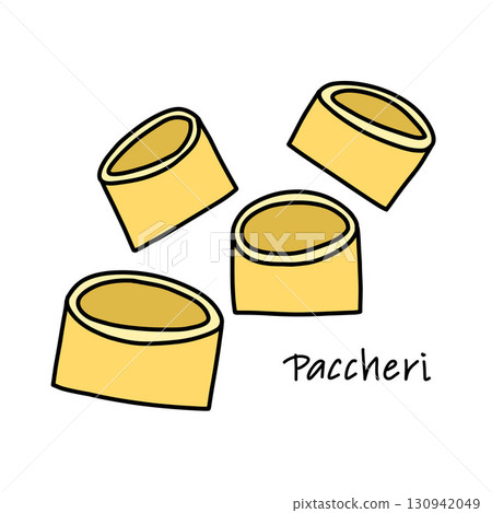 Traditional Neapolitan pasta Paccheri in the form of short tubes isolated on white Traditional Neapolitan pasta Paccheri in the form of short tubes isolated on white 130942049