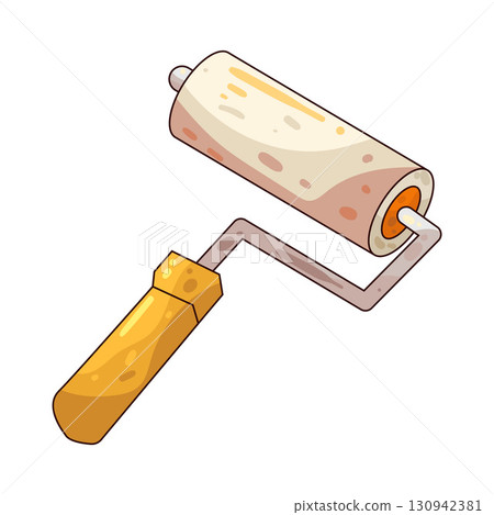 illustration of paint roller illustration of paint roller 130942381