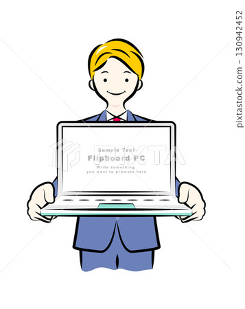 商人拿著筆記型電腦作為 Flipboard | 商業場景 130942452