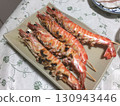 Grilled tiger prawns with salt 130943446