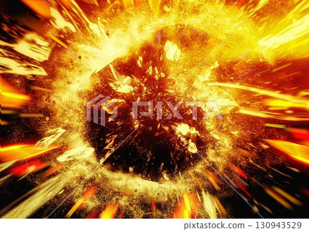 爆炸的抽象火焰的 3d 插圖 爆炸的抽象火焰的 3d 插圖 130943529