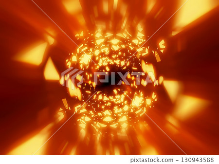 爆炸的抽象火焰的 3d 插圖 爆炸的抽象火焰的 3d 插圖 130943588
