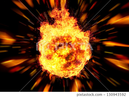 3d illustration of an exploding abstract fire flame 3d illustration of an exploding abstract fire flame 130943592