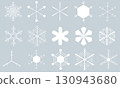 Simple snowflake icon set 130943680