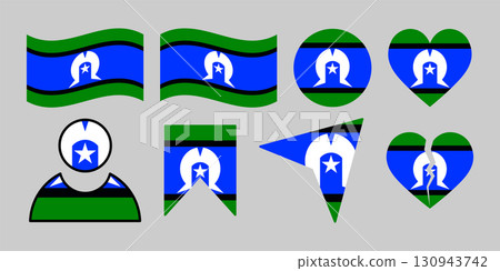 Australian Torres Strait Islander national symbol designs in various shapes. Flag of the Australian Torres is a sign symbol. 130943742