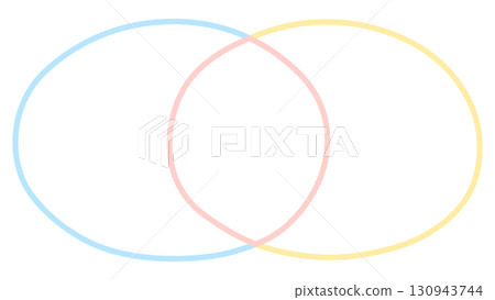 重疊的柔和橢圓形線條框架 重疊的柔和橢圓形線條框架 130943744