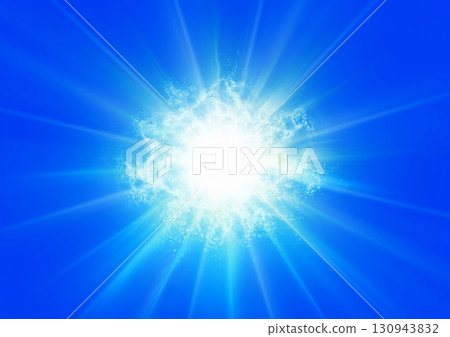 具有爆炸效果的抽象藍光的 3D 插圖 具有爆炸效果的抽象藍光的 3D 插圖 130943832