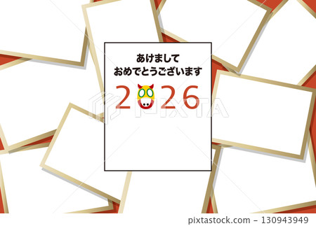 2026 New Year's Card Template "Large Capacity Photo Frame" Happy New Year Pattern with Space for Handwriting 2026 New Year's Card Template "Large Capacity Photo Frame" Happy New Year Pattern with Space for Handwriting 130943949