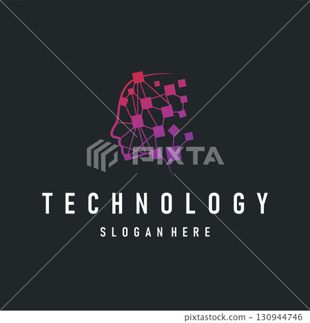 Neuron Logo, Neuron Nerve or Seaweed Vector Abstract Molecule Design, Template Illustration 130944746