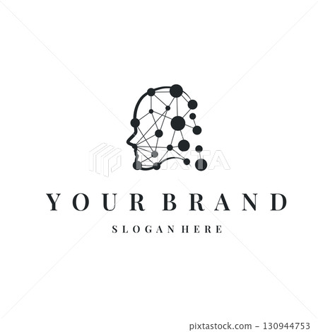 Neuron Logo, Neuron Nerve or Seaweed Vector Abstract Molecule Design, Template Illustration Neuron Logo, Neuron Nerve or Seaweed Vector Abstract Molecule Design, Template Illustration 130944753