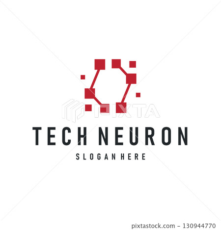 Neuron Logo, Neuron Nerve or Seaweed Vector Abstract Molecule Design, Template Illustration Neuron Logo, Neuron Nerve or Seaweed Vector Abstract Molecule Design, Template Illustration 130944770